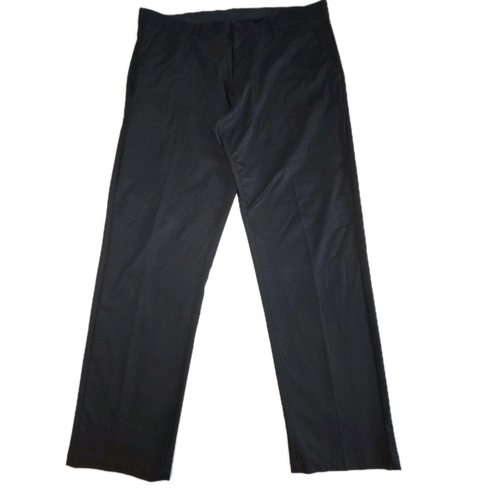 ENGLISH LAUNDRY Chino Pants Mens 38x32 Black Poly Straight Fit Office Business